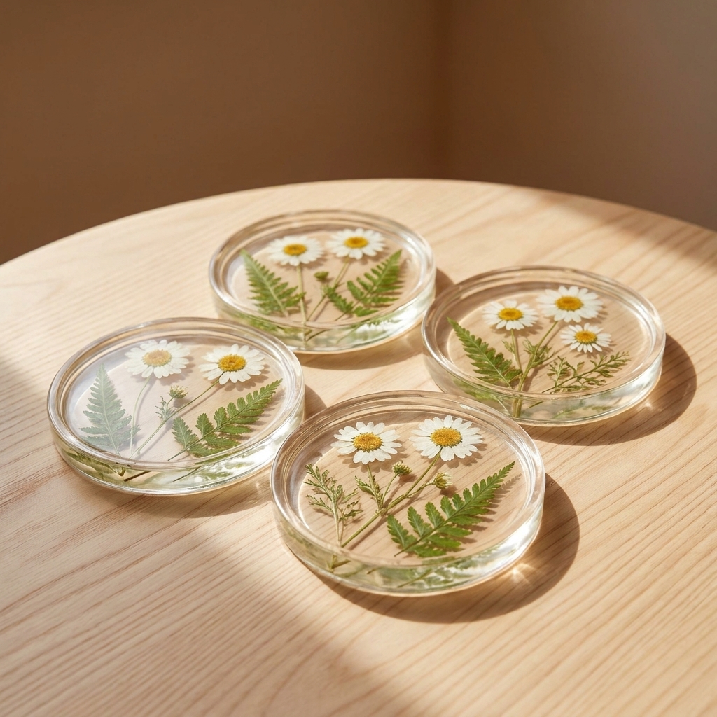 Resin Floral Coasters